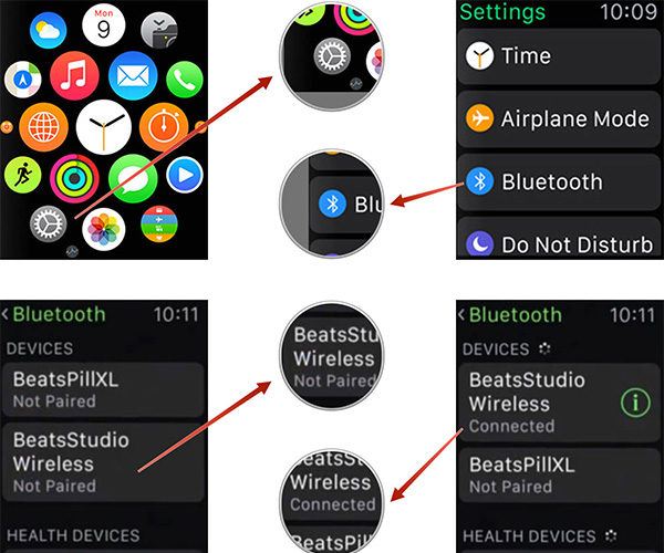 connect bluetooth to apple watch