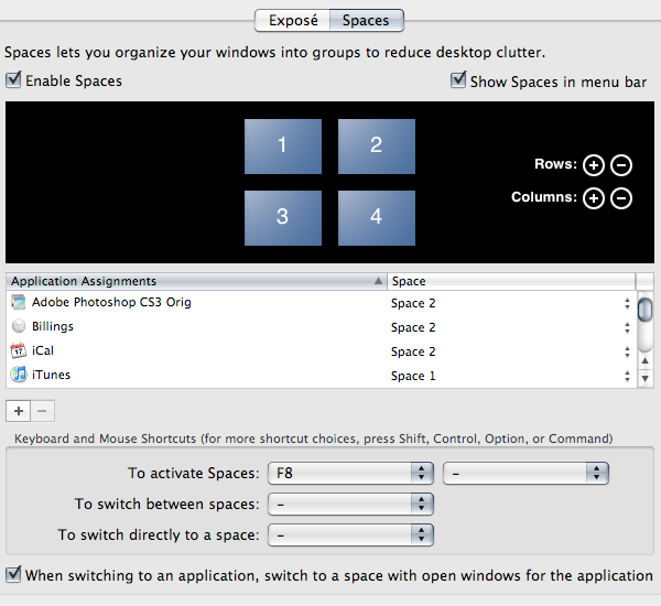 Mac Basics Tutorial: Spaces, Exposé, Quick Look mac basics spaces settings - Mac Basics Tutorial: Spaces, Exposé, Quick Look