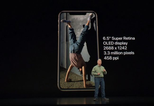 iPhone XS Max have 6.5-inch Super Retina OLED Display with 2688x1242 pixels resolution iPhone XS Max have 6.5-inch Super Retina OLED Display with 2688x1242 pixels resolution